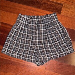 American Eagle Outfitters Plaid High Waist Shorts